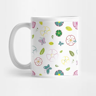 Garden flowers on white Mug